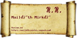 Mailáth Mirkó névjegykártya